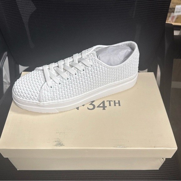 Women's White Woven Sneakers - Picture 2 of 5